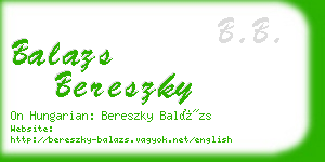 balazs bereszky business card